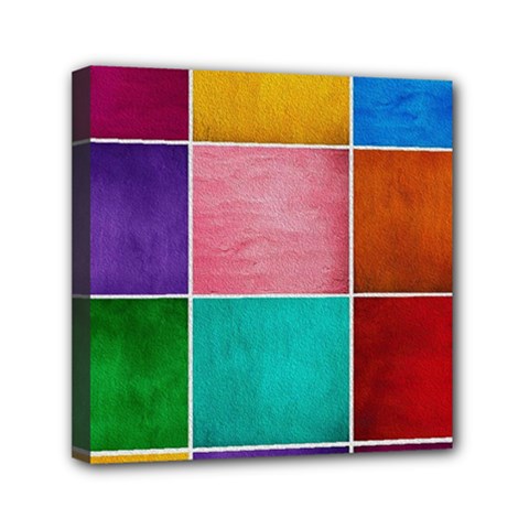 Colorful Squares, Abstract, Art, Background Mini Canvas 6  X 6  (stretched) by nateshop