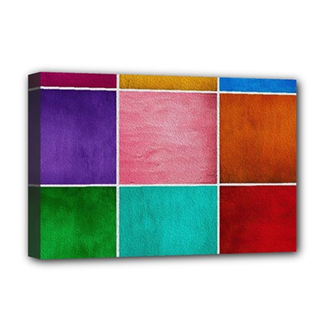 Colorful Squares, Abstract, Art, Background Deluxe Canvas 18  X 12  (stretched) by nateshop