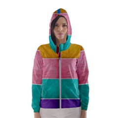 Colorful Squares, Abstract, Art, Background Women s Hooded Windbreaker by nateshop