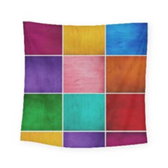 Colorful Squares, Abstract, Art, Background Square Tapestry (small) by nateshop