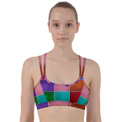 Colorful Squares, Abstract, Art, Background Line Them Up Sports Bra by nateshop