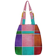 Colorful Squares, Abstract, Art, Background Center Zip Backpack