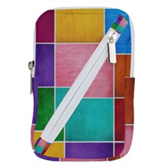 Colorful Squares, Abstract, Art, Background Belt Pouch Bag (small) by nateshop