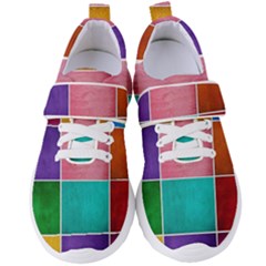 Colorful Squares, Abstract, Art, Background Women s Velcro Strap Shoes by nateshop