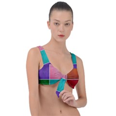 Colorful Squares, Abstract, Art, Background Front Tie Bikini Top by nateshop