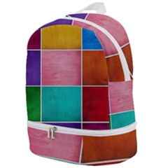 Colorful Squares, Abstract, Art, Background Zip Bottom Backpack by nateshop