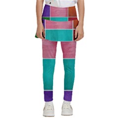 Colorful Squares, Abstract, Art, Background Kids  Skirted Pants