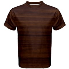 Dark Brown Wood Texture, Cherry Wood Texture, Wooden Men s Cotton T-shirt by nateshop