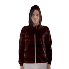 Dark Brown Wood Texture, Cherry Wood Texture, Wooden Women s Hooded Windbreaker by nateshop