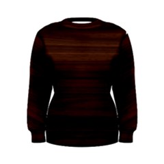 Dark Brown Wood Texture, Cherry Wood Texture, Wooden Women s Sweatshirt