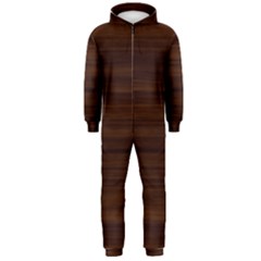 Dark Brown Wood Texture, Cherry Wood Texture, Wooden Hooded Jumpsuit (men) by nateshop