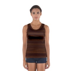 Dark Brown Wood Texture, Cherry Wood Texture, Wooden Sport Tank Top  by nateshop