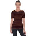 Dark Brown Wood Texture, Cherry Wood Texture, Wooden Shoulder Cut Out Short Sleeve Top View1