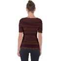 Dark Brown Wood Texture, Cherry Wood Texture, Wooden Shoulder Cut Out Short Sleeve Top View2