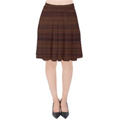 Dark Brown Wood Texture, Cherry Wood Texture, Wooden Velvet High Waist Skirt by nateshop