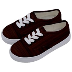 Dark Brown Wood Texture, Cherry Wood Texture, Wooden Kids  Classic Low Top Sneakers