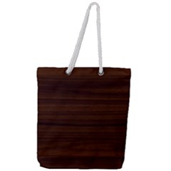 Dark Brown Wood Texture, Cherry Wood Texture, Wooden Full Print Rope Handle Tote (large) by nateshop