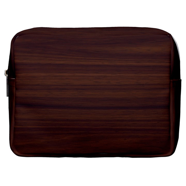 Dark Brown Wood Texture, Cherry Wood Texture, Wooden Make Up Pouch (Large)