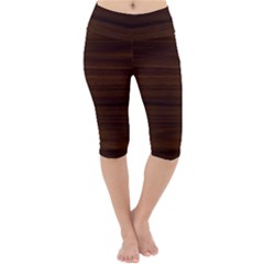 Dark Brown Wood Texture, Cherry Wood Texture, Wooden Lightweight Velour Cropped Yoga Leggings