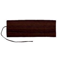 Dark Brown Wood Texture, Cherry Wood Texture, Wooden Roll Up Canvas Pencil Holder (m) by nateshop