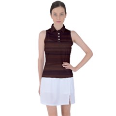 Dark Brown Wood Texture, Cherry Wood Texture, Wooden Women s Sleeveless Polo T-shirt by nateshop