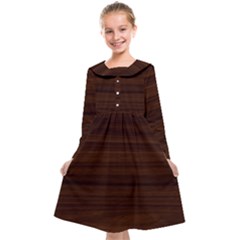 Dark Brown Wood Texture, Cherry Wood Texture, Wooden Kids  Midi Sailor Dress