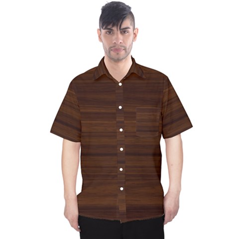 Dark Brown Wood Texture, Cherry Wood Texture, Wooden Men s Hawaii Shirt by nateshop