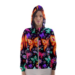 Floral Butterflies Women s Hooded Windbreaker by nateshop