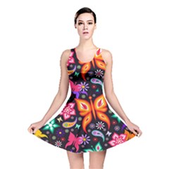 Floral Butterflies Reversible Skater Dress by nateshop