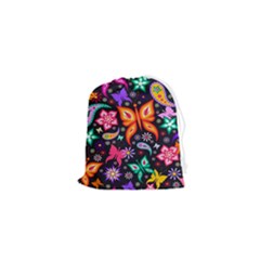 Floral Butterflies Drawstring Pouch (xs) by nateshop