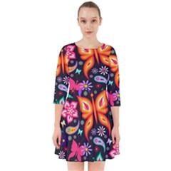 Floral Butterflies Smock Dress by nateshop