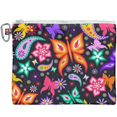 Floral Butterflies Canvas Cosmetic Bag (xxxl) by nateshop