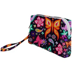 Floral Butterflies Wristlet Pouch Bag (small) by nateshop