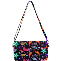 Floral Butterflies Removable Strap Clutch Bag by nateshop