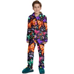 Floral Butterflies Kids  Long Sleeve Velvet Pajamas Set by nateshop