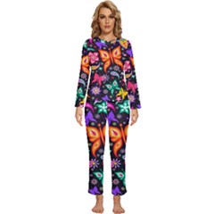 Floral Butterflies Womens  Long Sleeve Lightweight Pajamas Set by nateshop