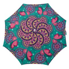 Floral Pattern, Abstract, Colorful, Flow Straight Umbrellas