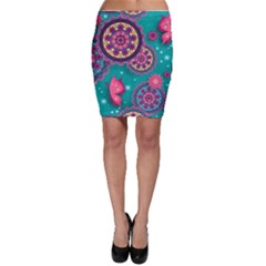 Floral Pattern, Abstract, Colorful, Flow Bodycon Skirt by nateshop