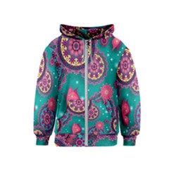 Floral Pattern, Abstract, Colorful, Flow Kids  Zipper Hoodie