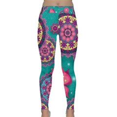 Floral Pattern, Abstract, Colorful, Flow Classic Yoga Leggings by nateshop