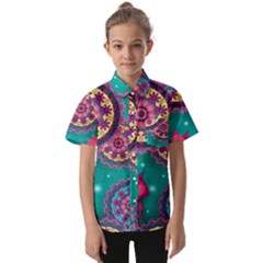 Floral Pattern, Abstract, Colorful, Flow Kids  Short Sleeve Shirt by nateshop