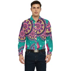 Floral Pattern, Abstract, Colorful, Flow Men s Long Sleeve  Shirt by nateshop