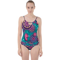 Floral Pattern, Abstract, Colorful, Flow Cut Out Top Tankini Set by nateshop