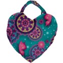 Floral Pattern, Abstract, Colorful, Flow Giant Heart Shaped Tote View1