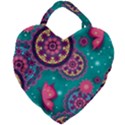 Floral Pattern, Abstract, Colorful, Flow Giant Heart Shaped Tote View2