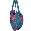 Floral Pattern, Abstract, Colorful, Flow Giant Heart Shaped Tote View3