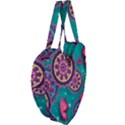 Floral Pattern, Abstract, Colorful, Flow Giant Heart Shaped Tote View4