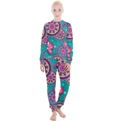 Floral Pattern, Abstract, Colorful, Flow Women s Lounge Set by nateshop