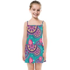 Floral Pattern, Abstract, Colorful, Flow Kids  Summer Sun Dress by nateshop