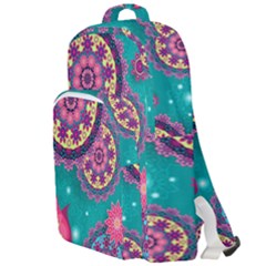 Floral Pattern, Abstract, Colorful, Flow Double Compartment Backpack by nateshop